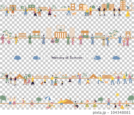 夏を楽しむ人達 夏を楽しむ人達 104348081