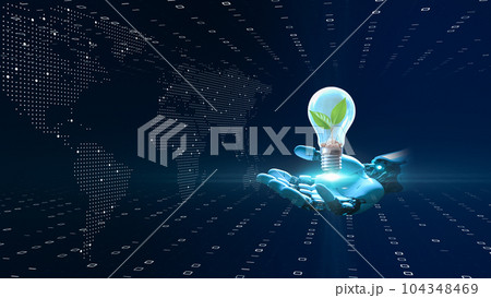 AIとデジタルの力を使って人類に希望をもたらすイメージ、AIと人間の共存イメージ AIとデジタルの力を使って人類に希望をもたらすイメージ、AIと人間の共存イメージ 104348469