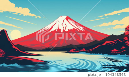 ポップアート風の富士山のイラスト素材 [104348548] - PIXTA