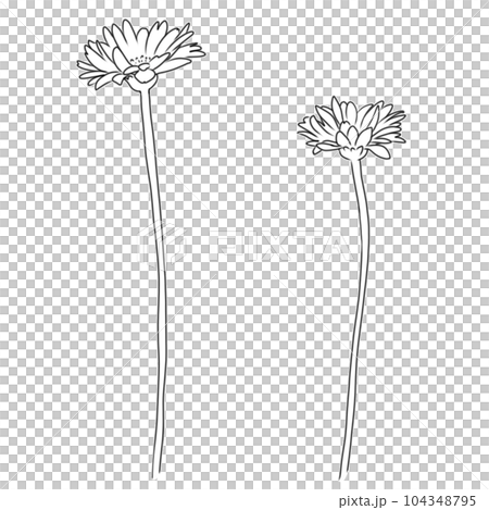 レトロな少女漫画風イラスト　花 104348795