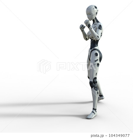 AIロボット　女性型アンドロイド　perming3DCG イラスト素材 104349077