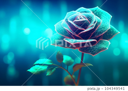 光るバラの花,Generative AI AI画像 104349541