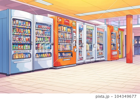 自動販売機の光景,Generative AI AI画像のイラスト素材 [104349677