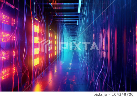 サーバールーム,Generative AI AI画像 サーバールーム,Generative AI AI画像 104349700