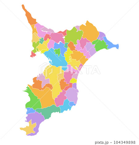 千葉県と市町村地図 104349898