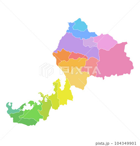 福井県と市町村地図 104349901