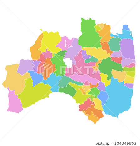 福島県と市町村地図 104349903