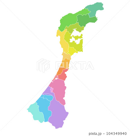 石川県と市町村地図 104349940