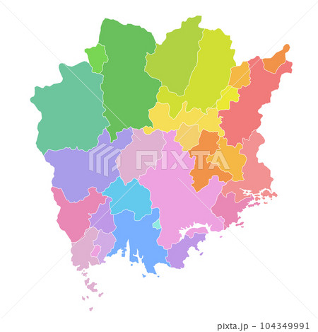 岡山県と市町村地図 岡山県と市町村地図 104349991