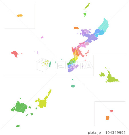 沖縄県と市町村地図 104349993