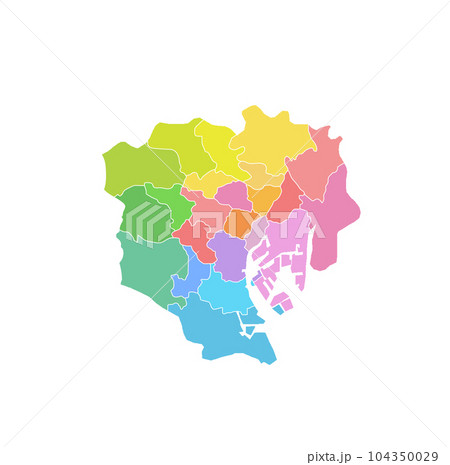 東京都23区地図のイラスト素材 [104350029] - PIXTA