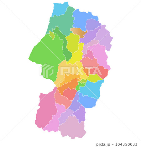 山形県と市町村地図 104350033