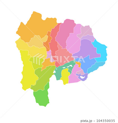 山梨県と市町村地図 104350035