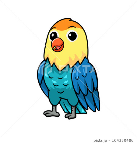 Cute parblue opaline lovebird cartoon 104350486