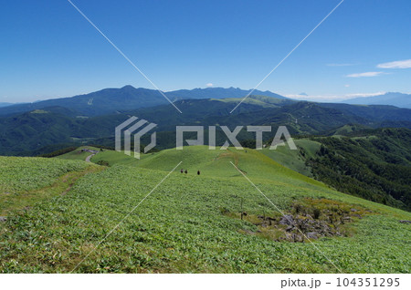 ビーナスライン　三峰山から大展望台 三峰茶屋方向の眺め 104351295