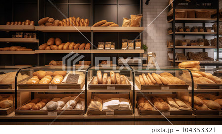 Nourishing Haven: An Organic, Eco-Friendly Vegan Grocery and Bakery Store, Embracing a Sustainable Lifestyle. created with Generative AI 104353321