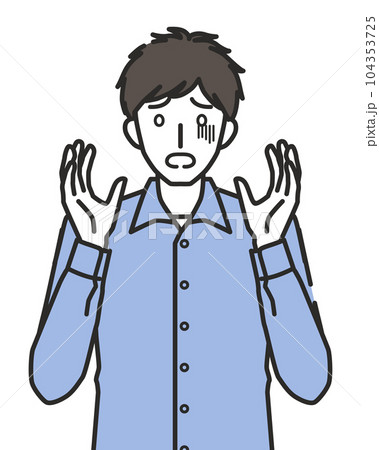怯える男性 怯える男性 104353725