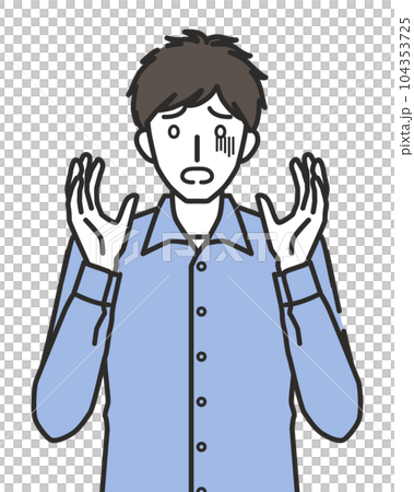 怯える男性 怯える男性 104353725
