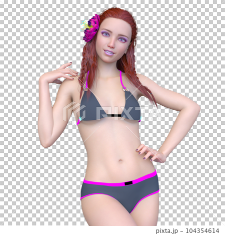 ビキニ姿の女性のイラスト素材 [104354614] - PIXTA