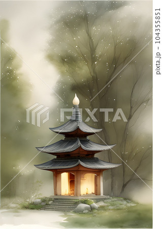 strybk stone lanterns stand as silent sentinels casting 104355851