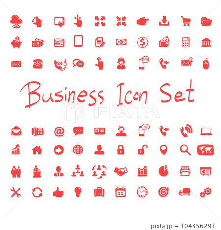 web icon set for business and communication illustration vector hand drawn isolated on white background line art. 104356291