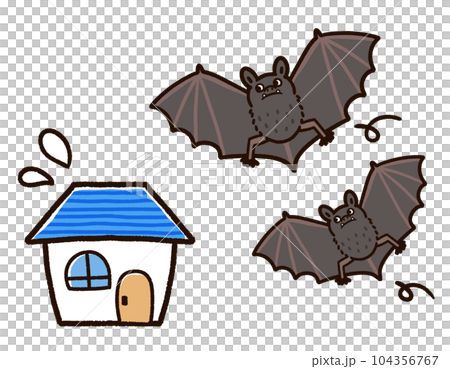 家にあつまるコウモリたち 家にあつまるコウモリたち 104356767