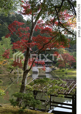 修学院離宮 上離宮 千歳橋 紅葉 修学院離宮 上離宮 千歳橋 紅葉 104356926