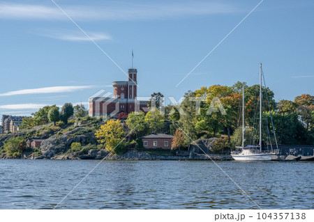 beautiful historical Kastellet citadel on islet Kastellholmen in central Stockholm Sweden 104357138