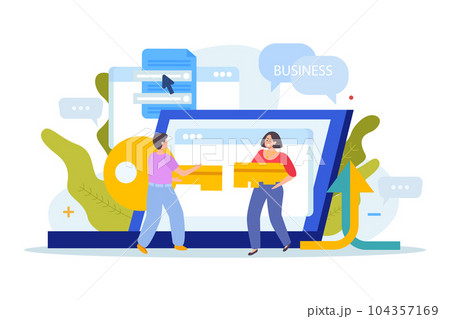Business Merger Laptop Composition 104357169