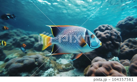 marine surgeon fish rocky seabed marine surgeon fish rocky seabed 104357561