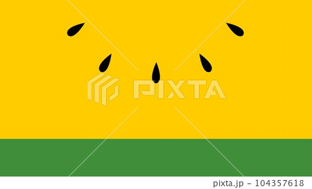 スイカを食べるかわいいイラスト スイカを食べるかわいいイラスト 104357618