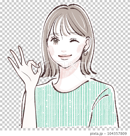 Female illustration material Female illustration material 104357809