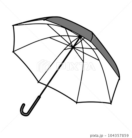 開いた傘を内側から見たシンプルなイラスト 104357859
