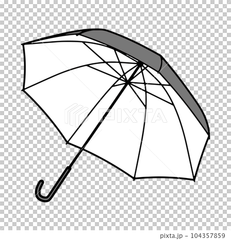 從裡面看到一把打開的雨傘的簡單插圖 從裡面看到一把打開的雨傘的簡單插圖 104357859