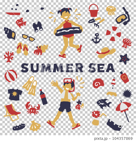 Paper-cutting of memories of the sea 104357869