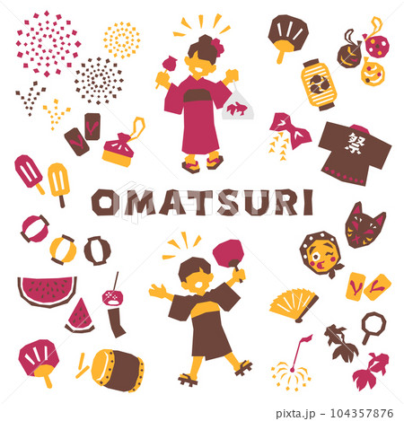 祭り思い出切り絵 祭り思い出切り絵 104357876