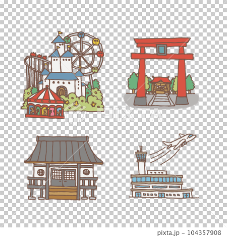 遊園地や神社 104357908