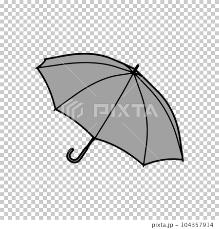 ナナメ上から見た開いた傘のシンプルなイラスト 104357914