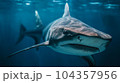 Shark Catfish in the blue ocean 104357956