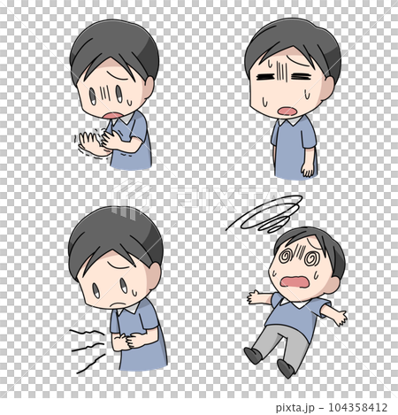 Illustration 4 patterns of men with hypoglycemia symptoms 104358412