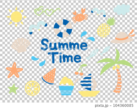 夏休みイラストセット 104360085