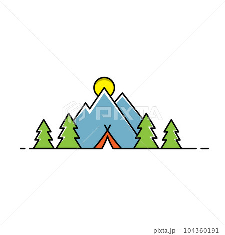 Camp tent element Vector icon design Camp tent element Vector icon design 104360191
