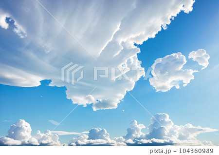 【AI画像】青空と雲、イメージ 【AI画像】青空と雲、イメージ 104360989