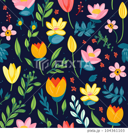 Seamless pattern background with flowers Seamless pattern background with flowers 104361103