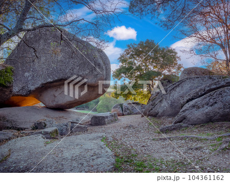 Beglik Tash megaliths - natural rock formation, prehistoric rock sanctuary in Bulgaria 104361162