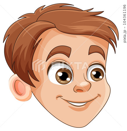 Cheerful Boy Head Vector 104361196