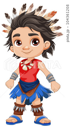 Male Native American cartoon character 104361208