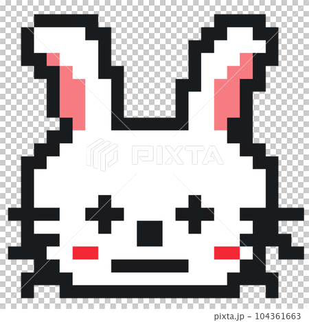 Pixel art of a rabbit with a troubled face② Pixel art of a rabbit with a troubled face② 104361663