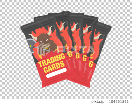 Trading card booster pack illustration Trading card booster pack illustration 104361831