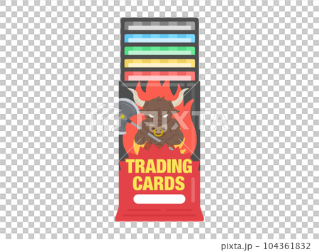 トレーディングカードの、ブースターパックの開封のイラスト トレーディングカードの、ブースターパックの開封のイラスト 104361832